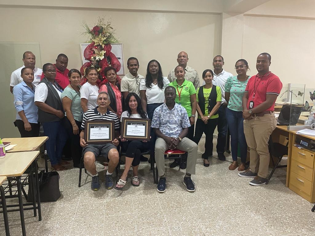Francia and Rafael Brisita at a program certification ceremony in the D.R.